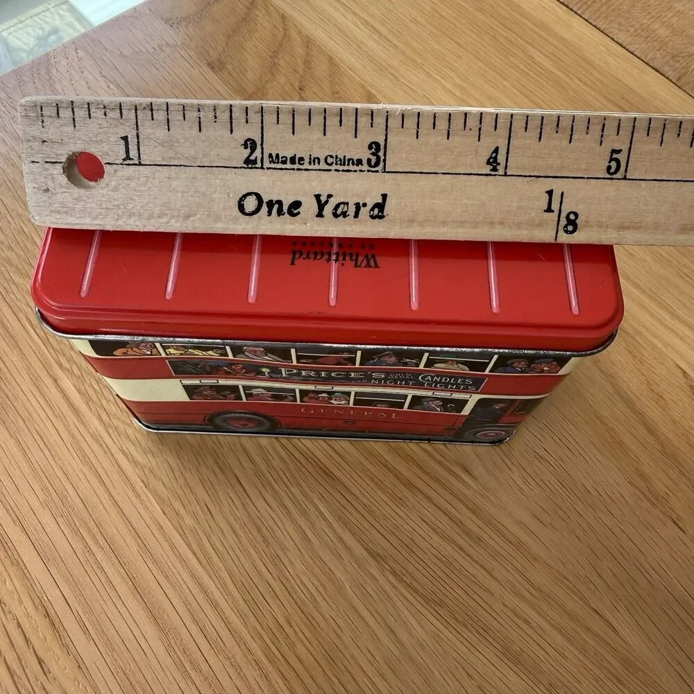 Vintage Collectors Tin Double-decker Bus London England British Empty With Lid